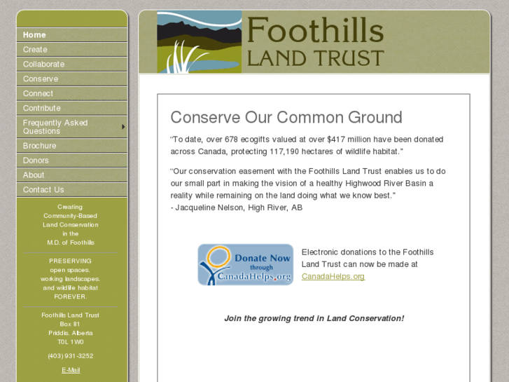 www.foothillslandtrust.org