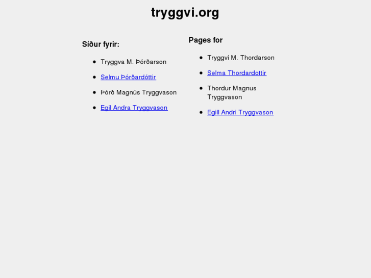 www.tryggvi.org