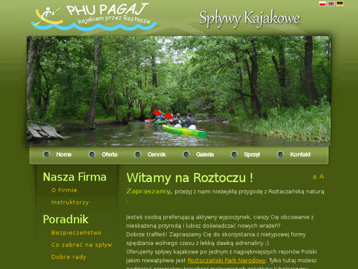 www.kajaki-roztocze.pl