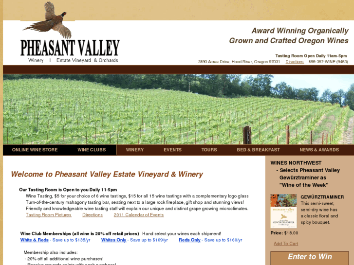 www.pheasantvalleywinery.com