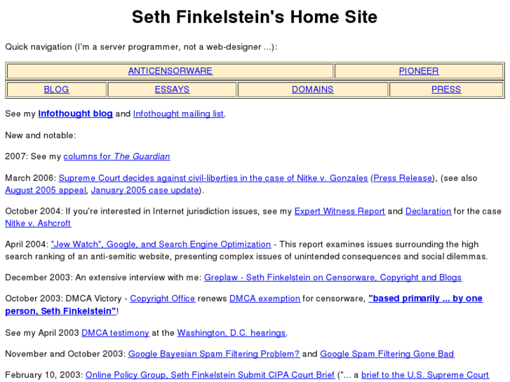 www.sethfinkelstein.net