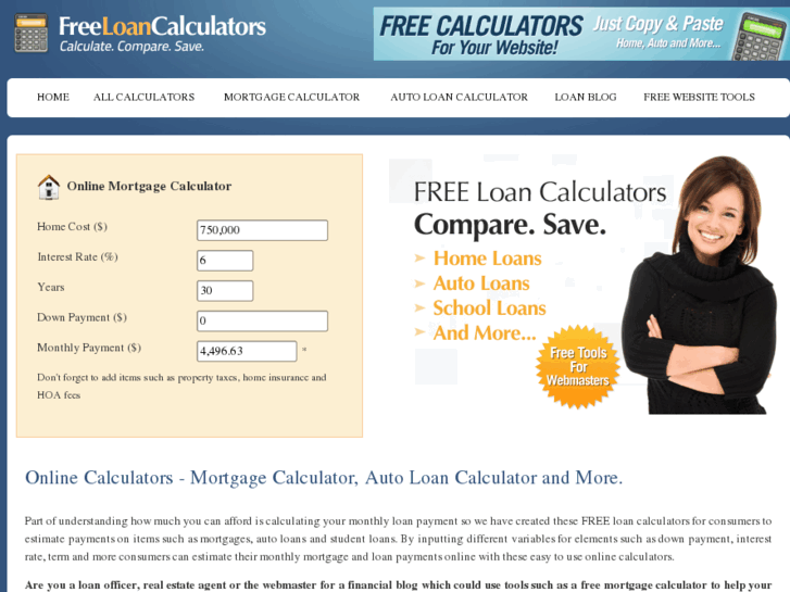 www.freeloancalculators.com