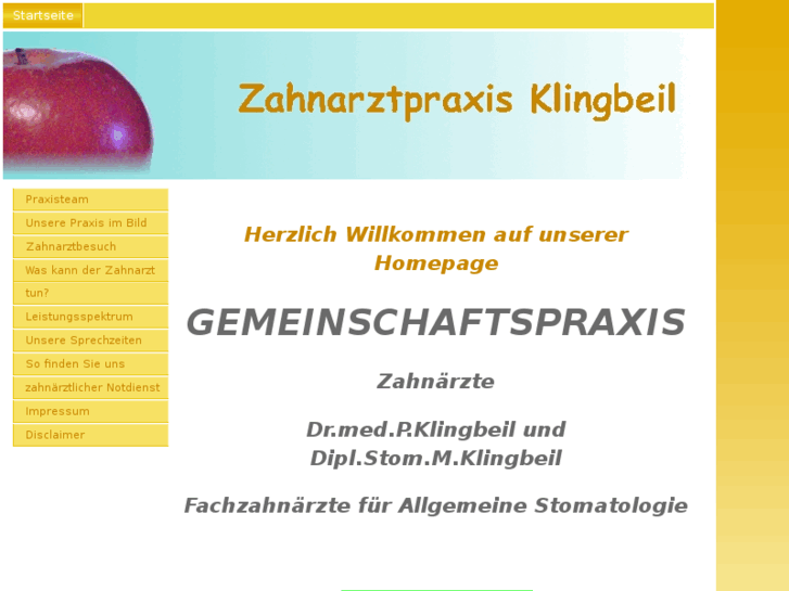 www.zahnarztpraxisklingbeil.net