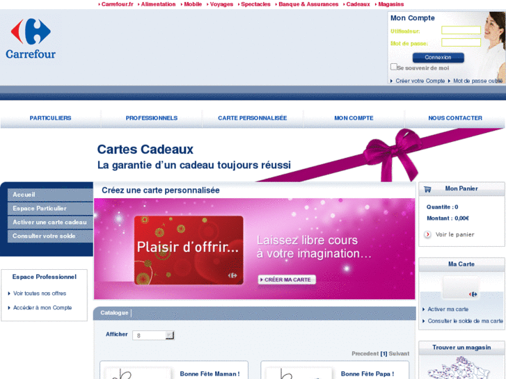 www.cartecadeaucarrefour.fr