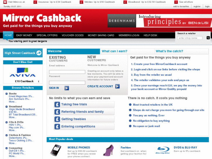 www.mirrorcashback.com