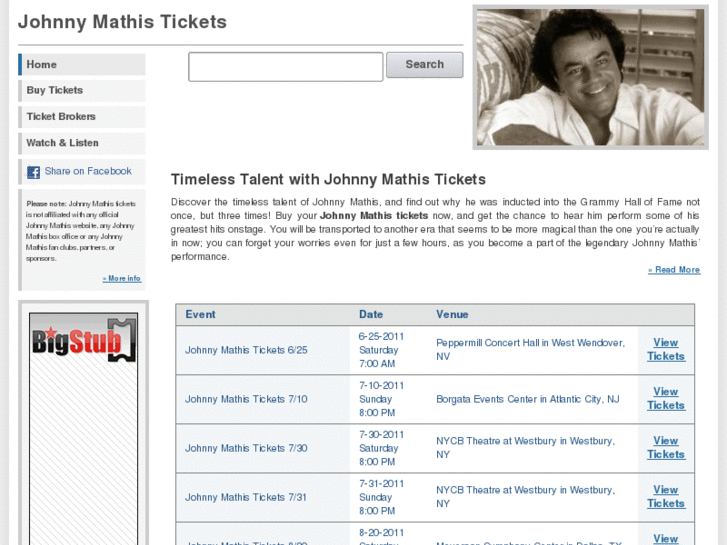 www.johnnymathistickets.com