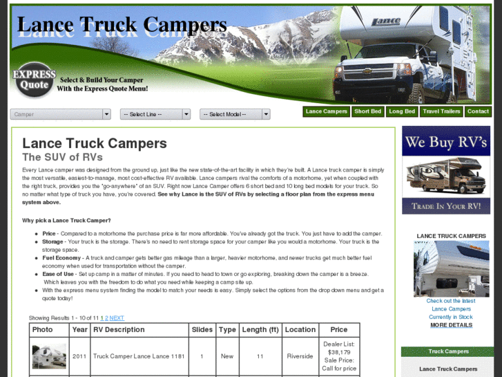 www.lance-truck-campers.com