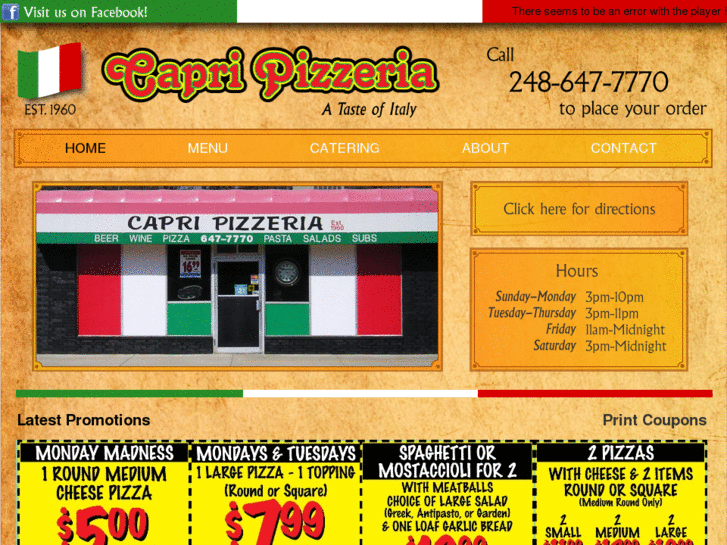 www.capripizzeria.net