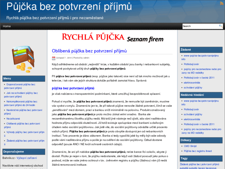 www.pujcka-bezpotvrzeniprijmu.info