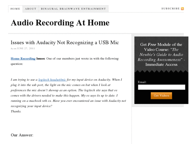www.audiorecordingathome.com