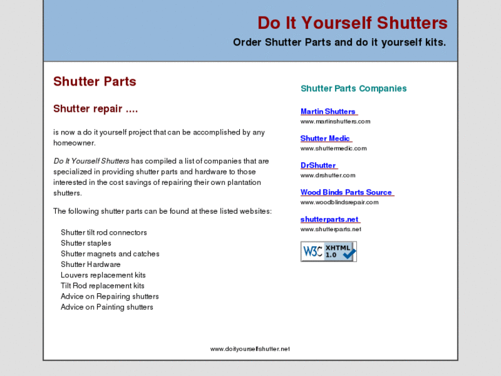 www.doityourselfshutter.net