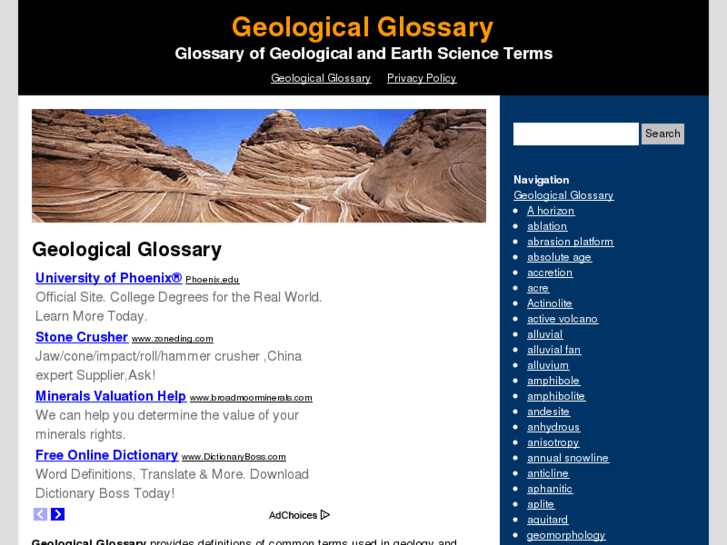 www.geologicalglossary.com