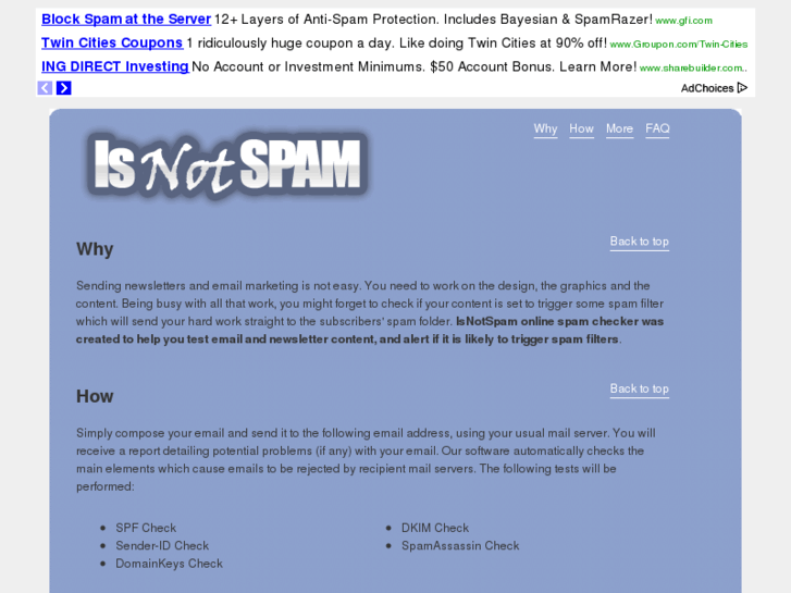 www.isnotspam.com