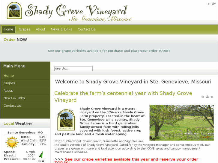 www.shadygrovevineyard.com