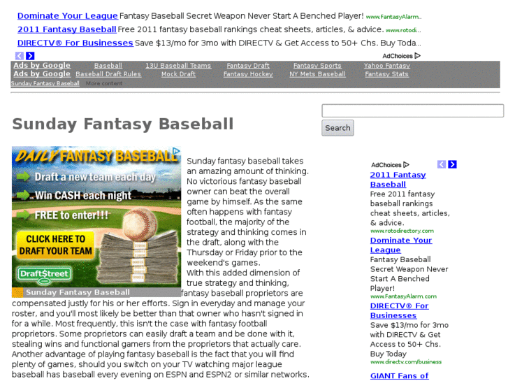 www.sundayfantasybaseball.com