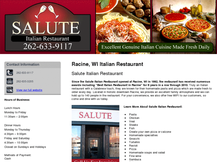 www.saluterestaurantracine.com