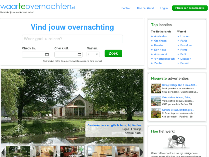 www.waarteovernachten.nl