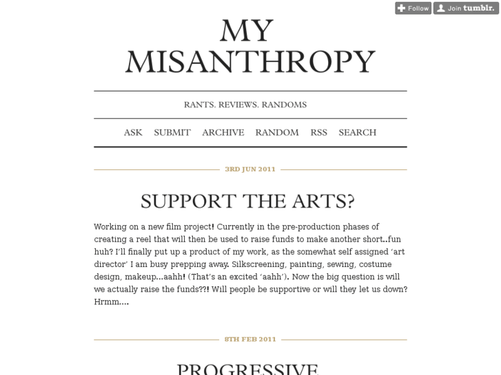 www.mymisanthropy.com