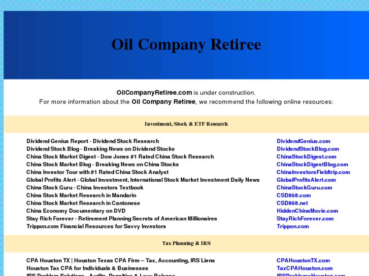 www.oilcompanyretiree.com