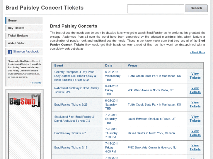 www.bradpaisleyconcerttickets.net