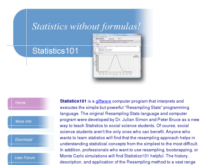 www.statistics101.net
