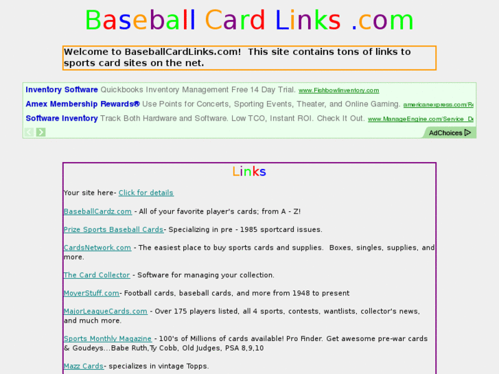 www.baseballcardlinks.com