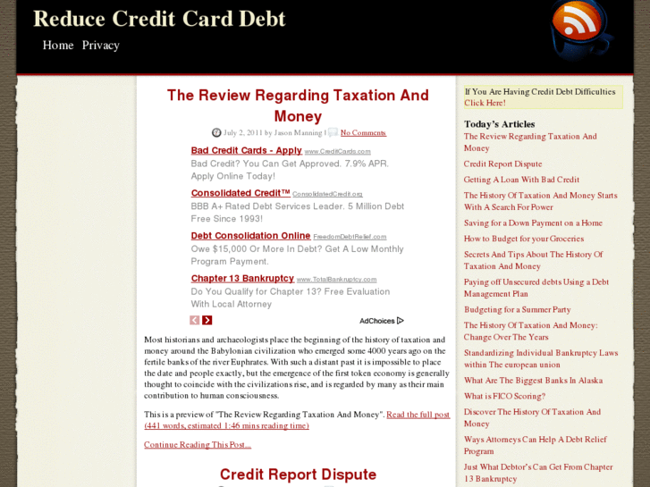 www.reducecreditcarddebt.info