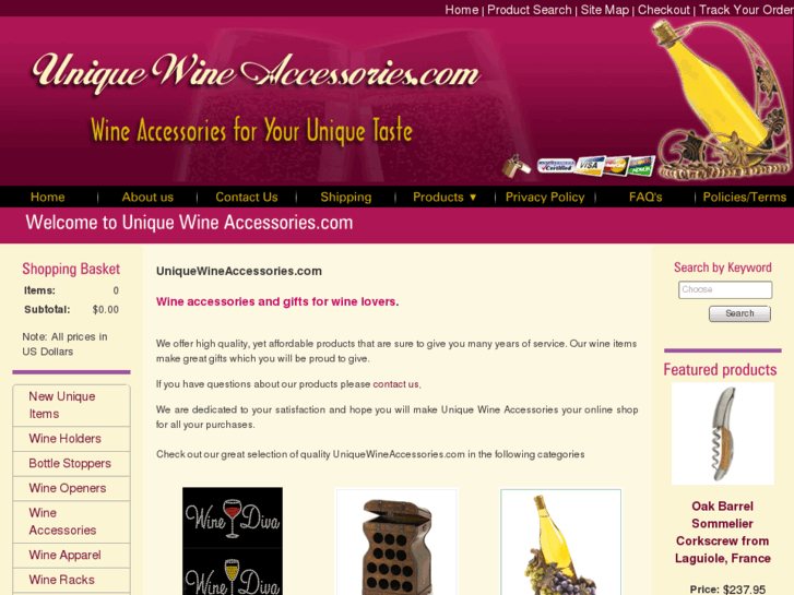 www.uniquewineaccessories.com