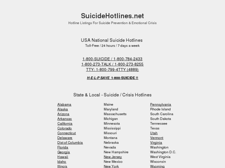 www.suicidehotlines.net