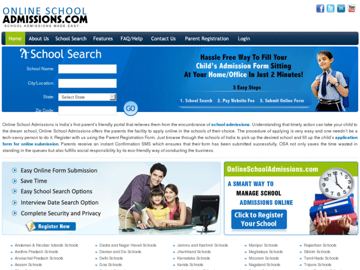 www.indiaschooladmission.com