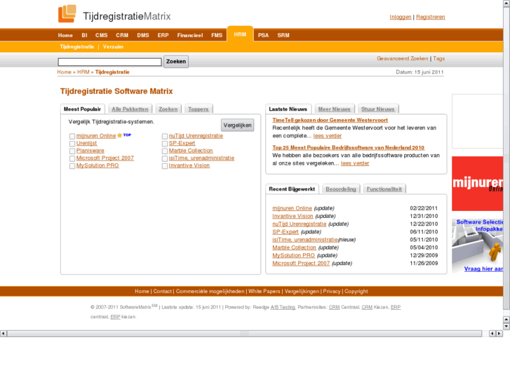 www.tijdregistratiematrix.nl