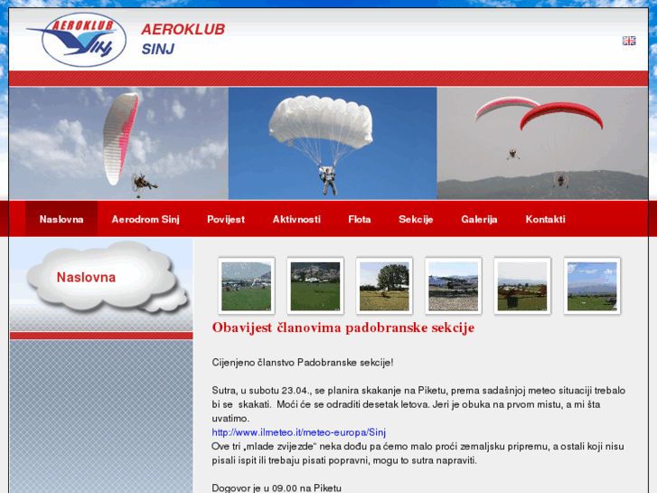 www.aeroklubsinj.hr