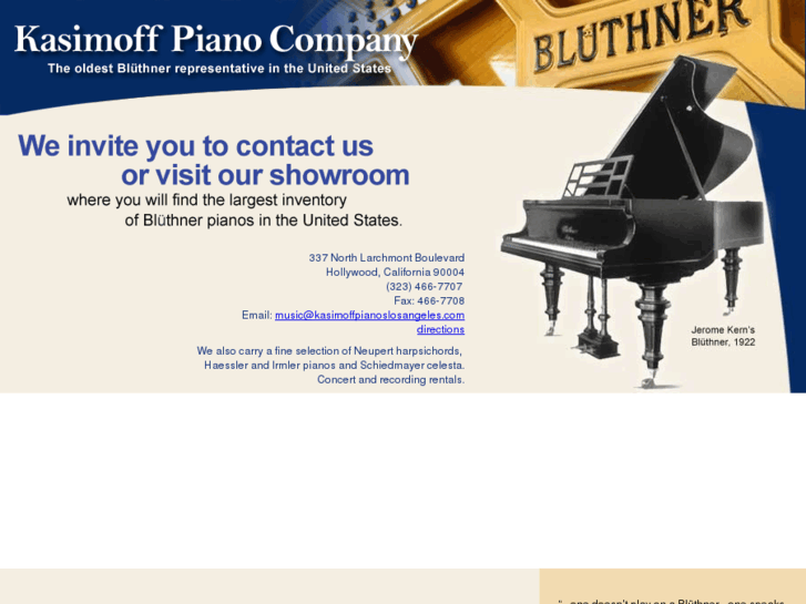www.hollywoodbluthnerpiano.com