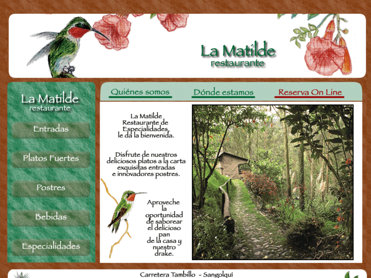 www.restaurantelamatilde.com