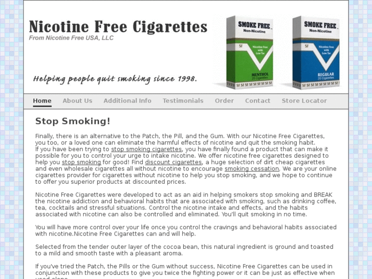 www.nicotinefreecigarette.com