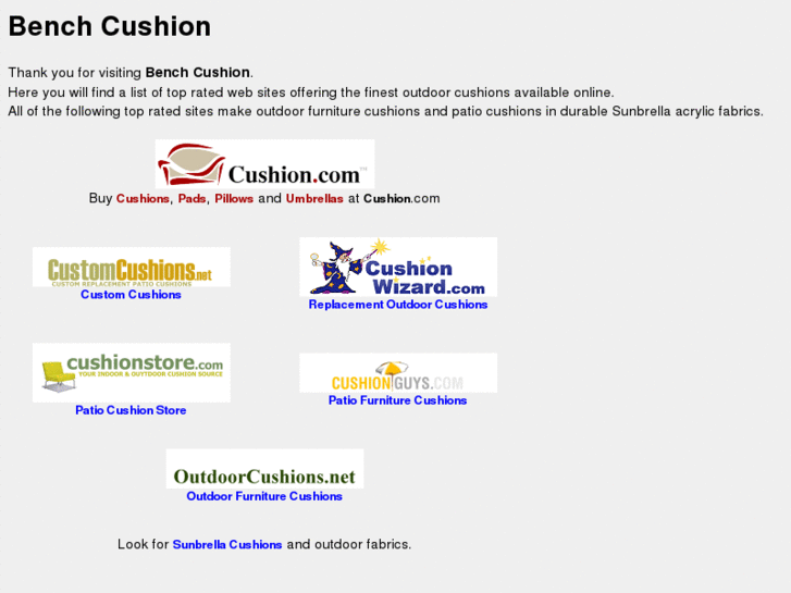 www.benchcushion.com