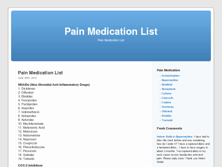 www.painmedicationlist.com