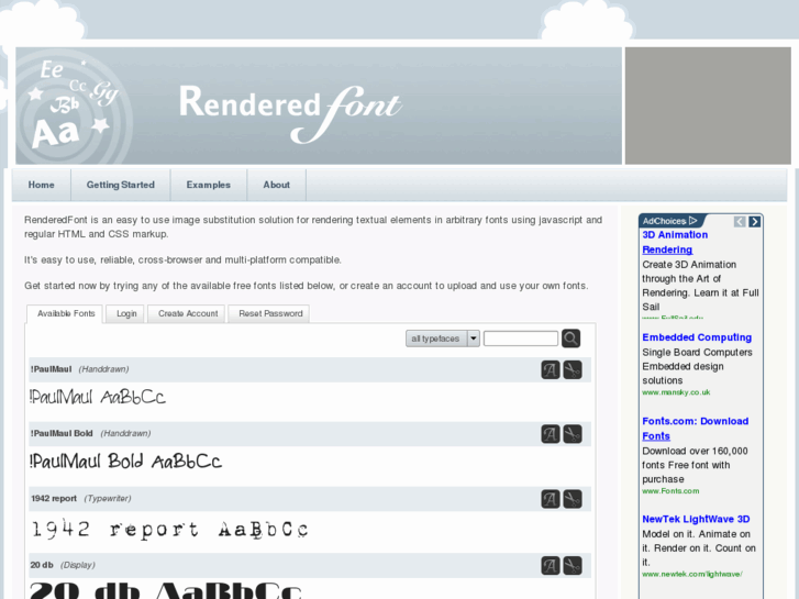 www.renderedfont.com