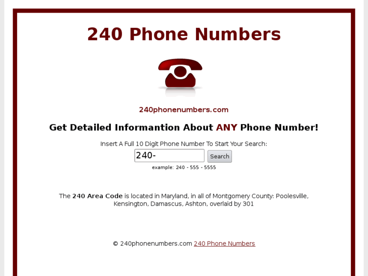 www.240phonenumbers.com