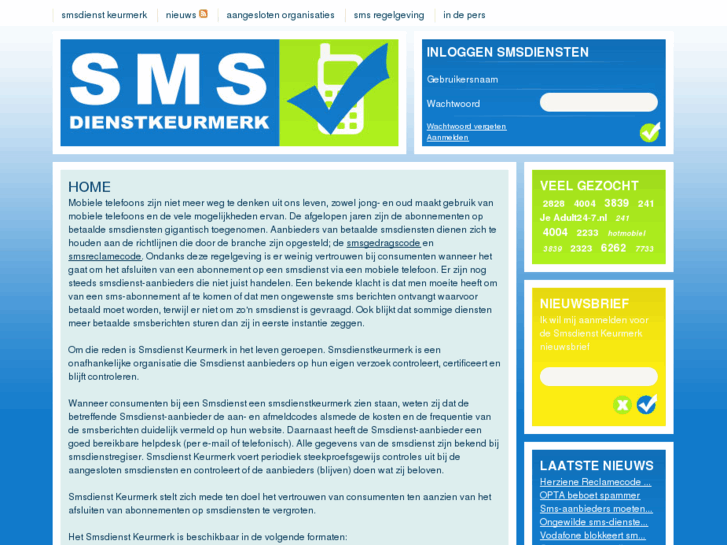 www.smsdienstkeurmerk.nl