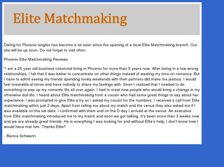 www.elitematchmakingphoenix.com