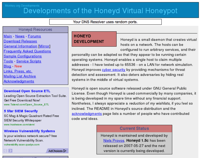 www.honeyd.org