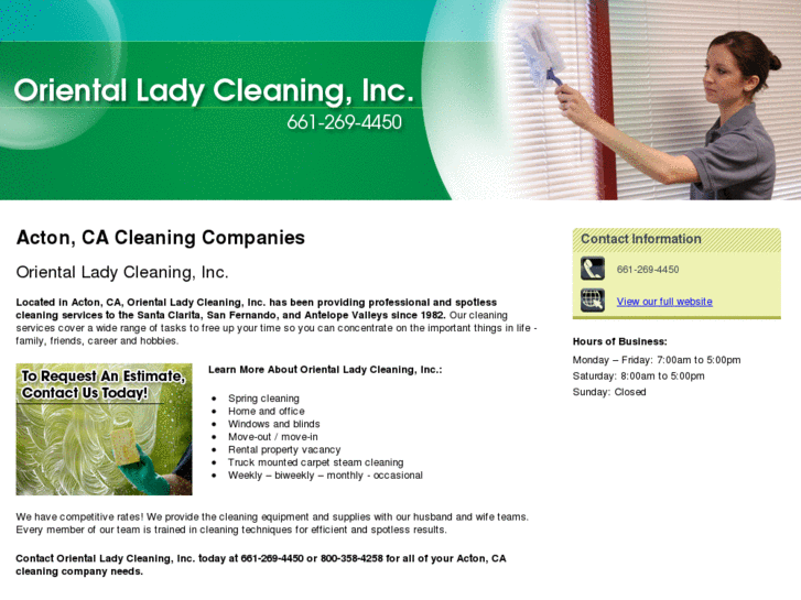 www.orientalladycleaning.net