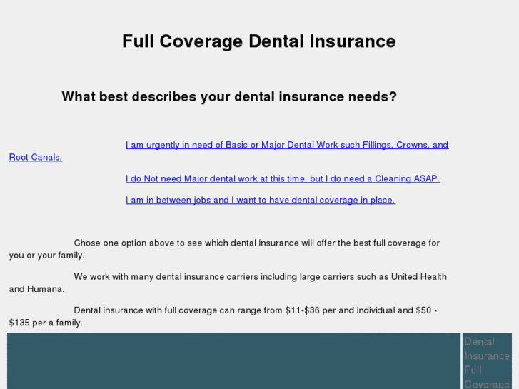 www.dentalinsurancefullcoverage.com