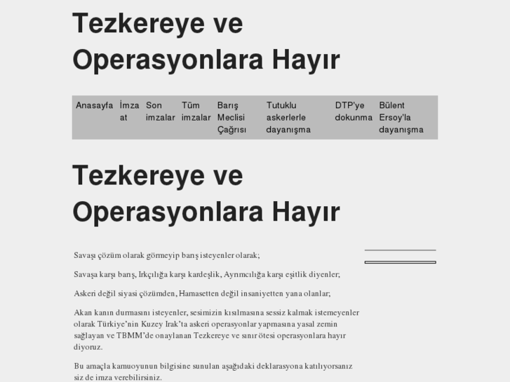 www.tezkereyeveoperasyonlarahayir.net