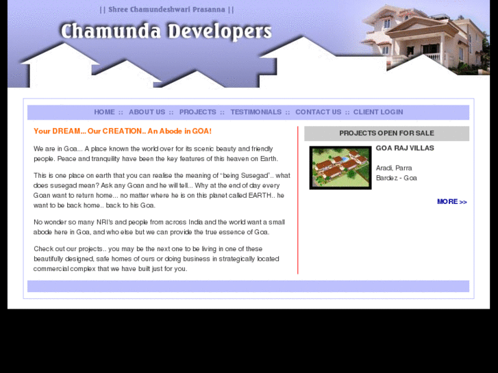 www.chamundadevelopersgoa.com