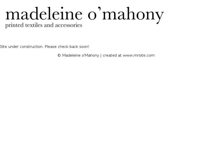 www.madeleineomahony.com