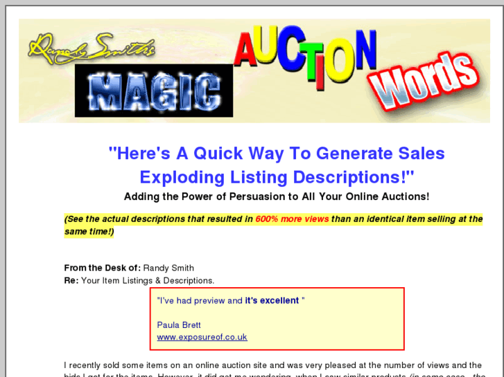 www.magicauctionwords.com