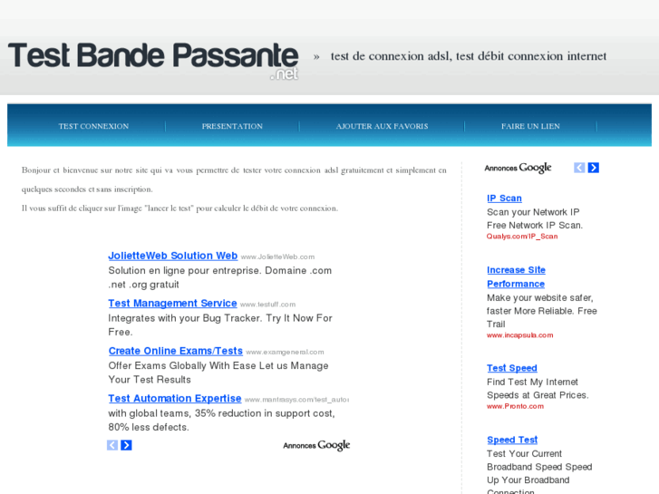 www.testbandepassante.net