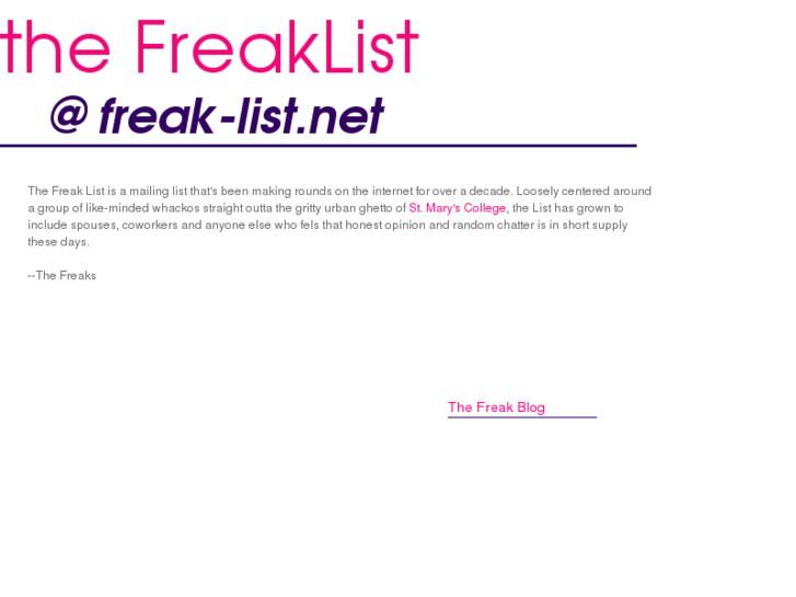 www.freak-list.net